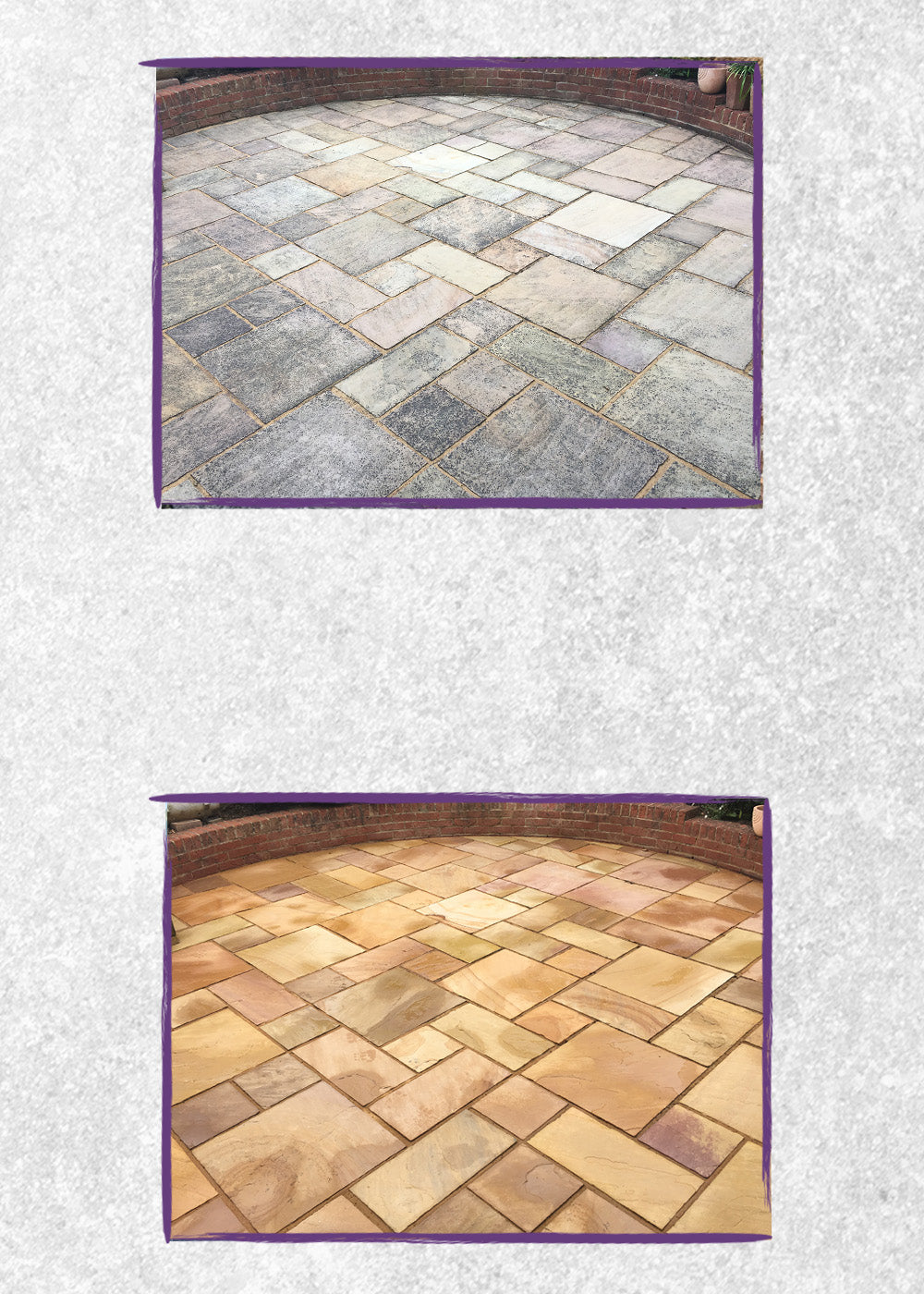 Patio Black Spot Remover used on indian sandstone