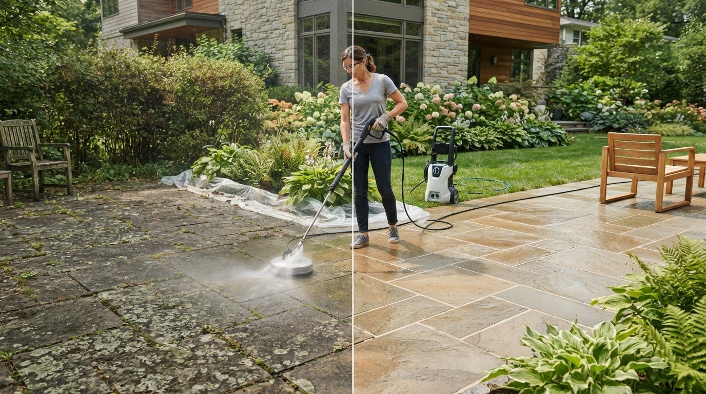 Power washing patio